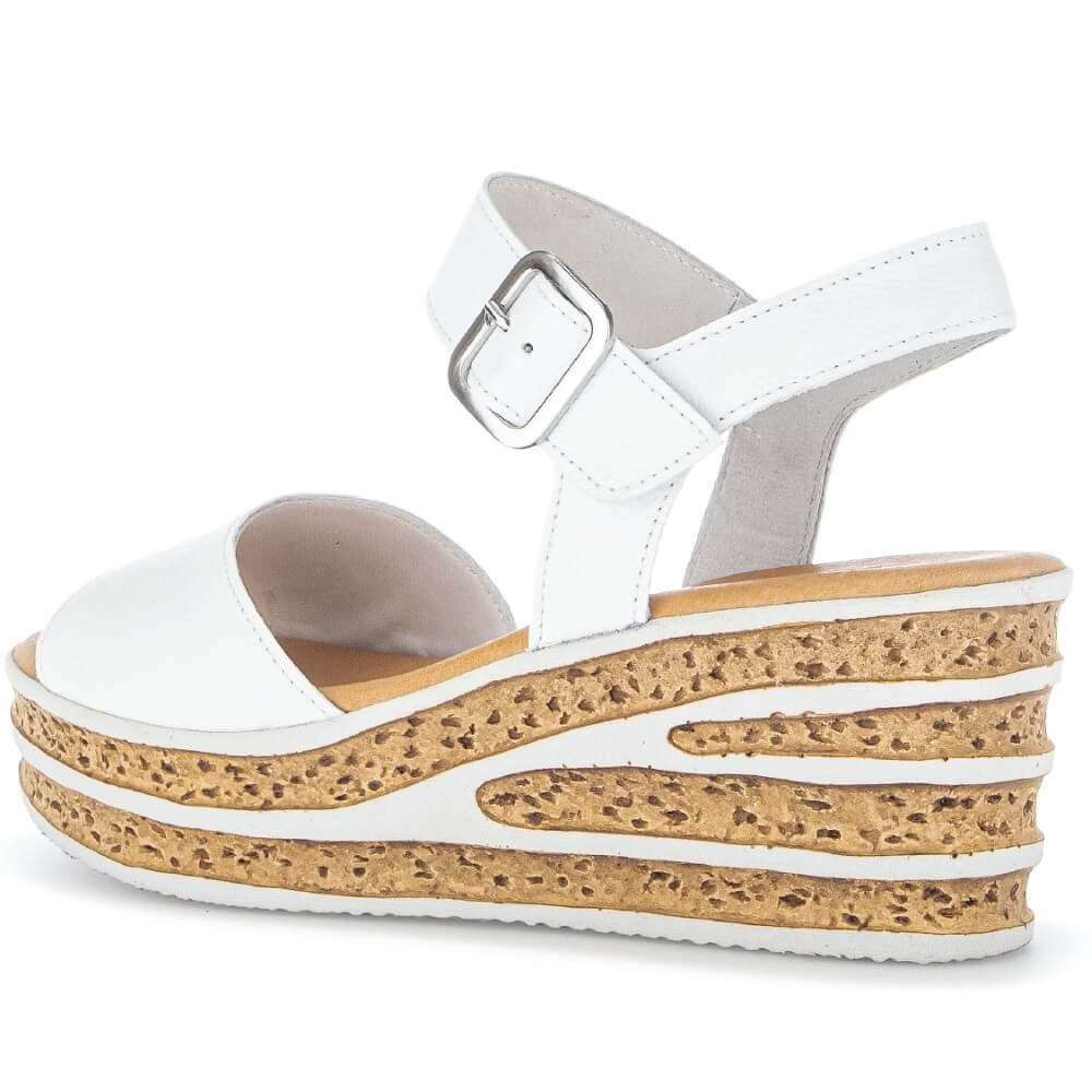 Gabor 44.651 Twril Platform Sandal-WHITE