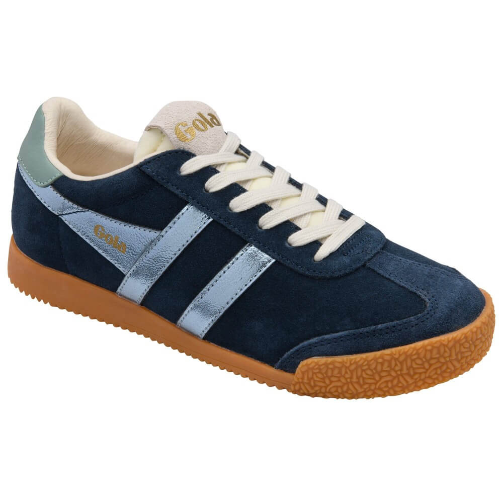 Gola Elan Glitz Navy suede gum sole sneaker
