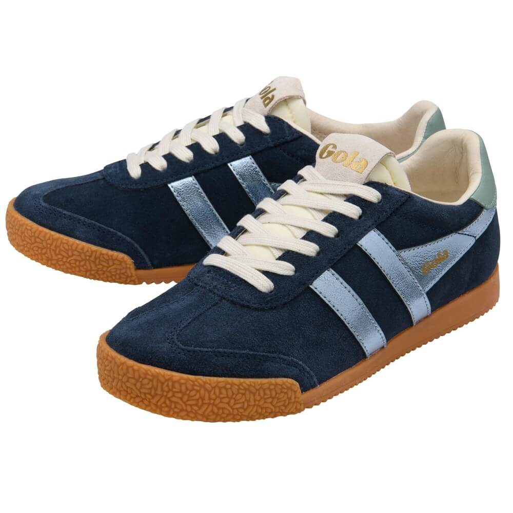 Gola Elan Glitz Navy suede gum sole sneaker
