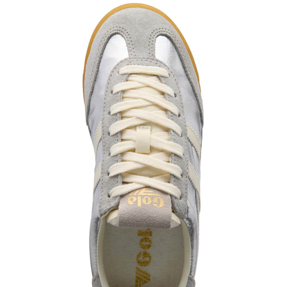 Gola Classics Women's Firefly Metallic Trainers Silver/Off White