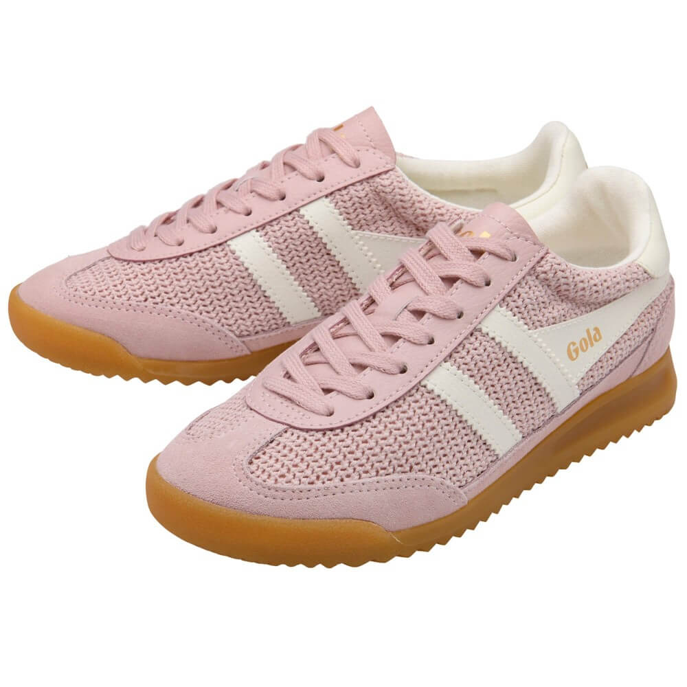 Gola Tornado zephyr Pink sneaker with white sole on a white 