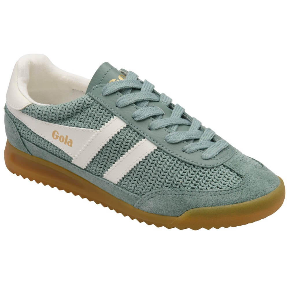 Gola Tornado Zephyr Green sneaker with white sole on a white background