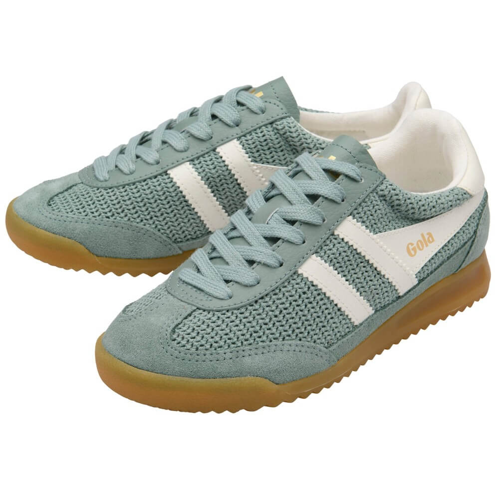 Gola Tornado Zephyr Green sneaker with white sole on a white background