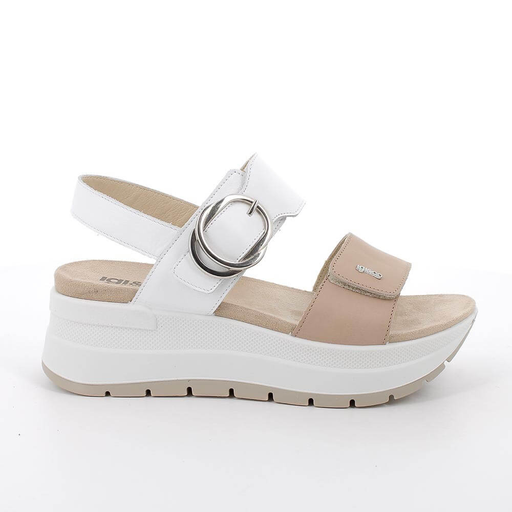Igi & Co. Wedge Sandals Leather 76776 Beige & White