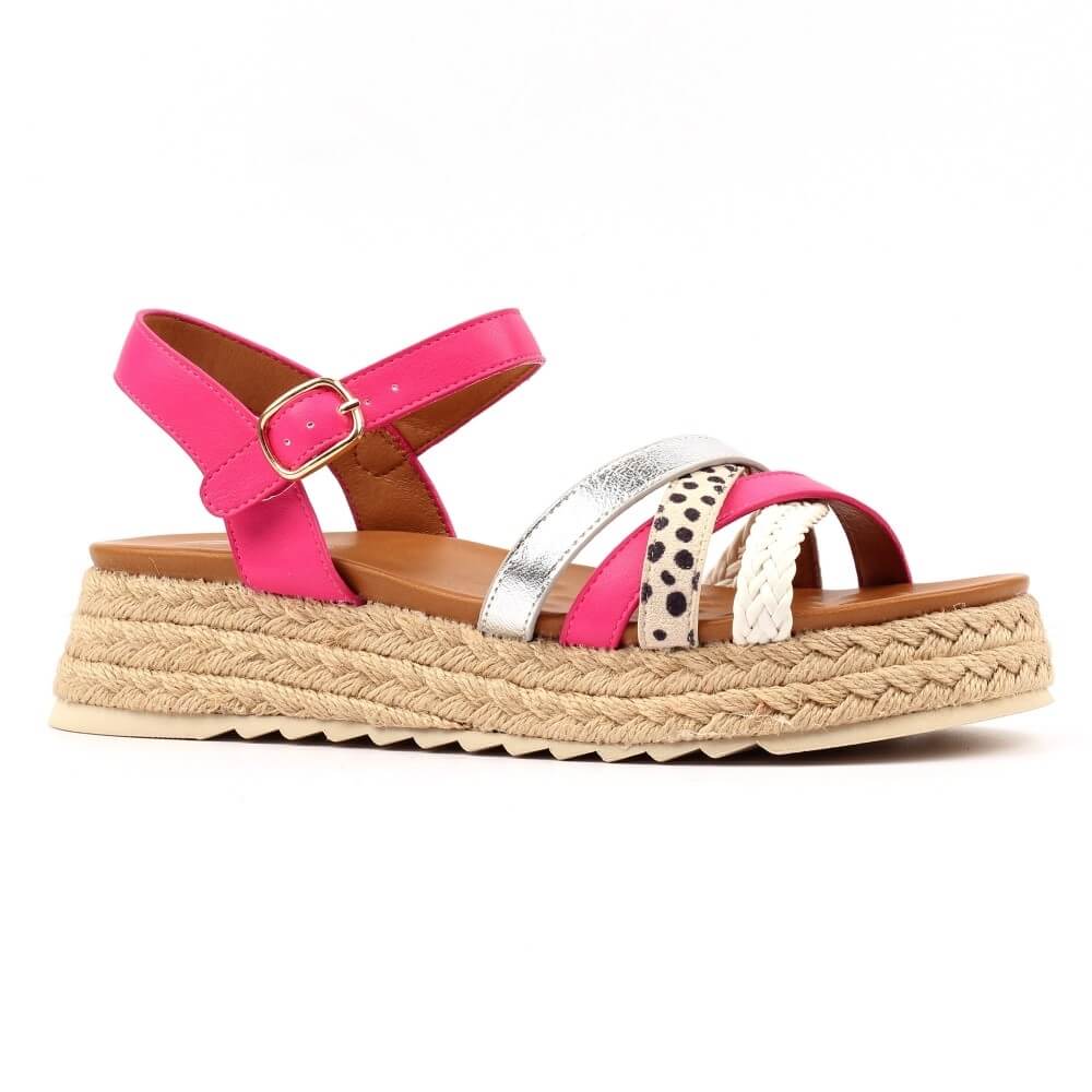 lunar flick pink multicoloured platform sandal
