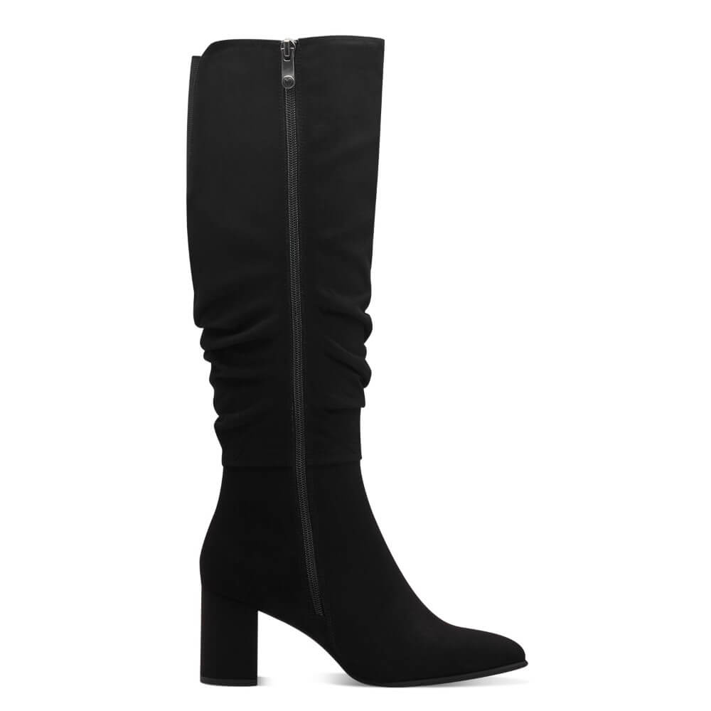 Marco Tozzi 2-25519 Knee High Ruched-BLACK