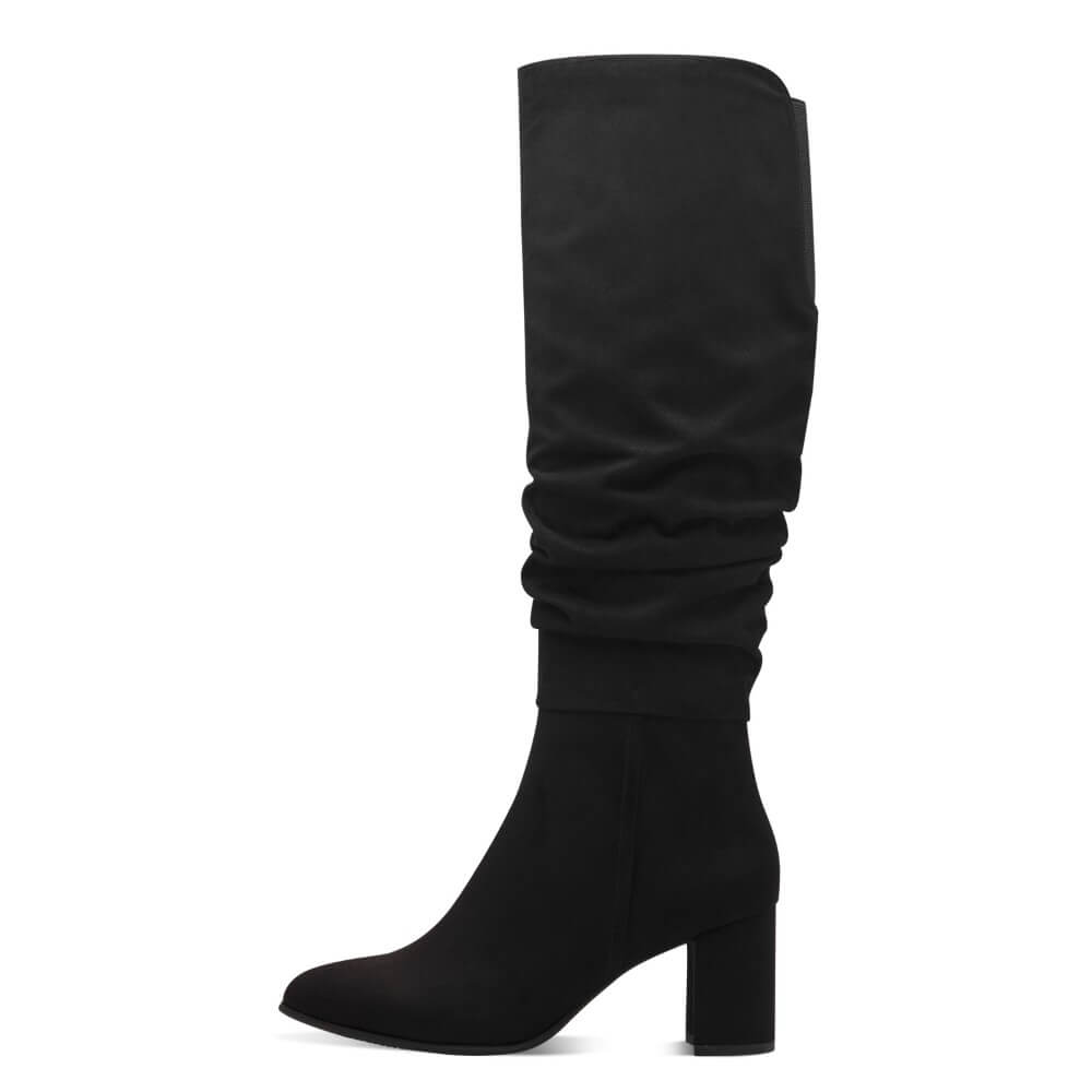 Marco Tozzi 2-25519 Knee High Ruched-BLACK