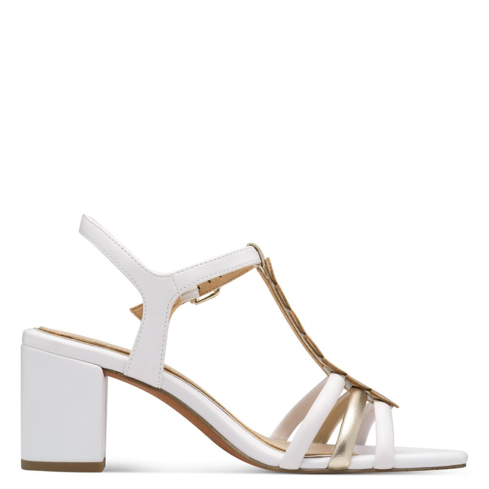 Marco Tozzi Block Heel Sandal 2-88300-WHITE