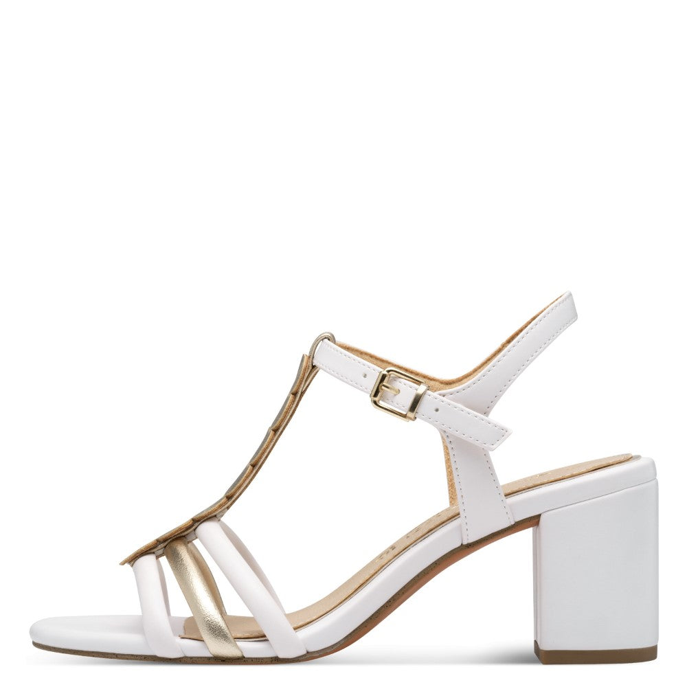 Marco Tozzi Block Heel Sandal 2-88300-WHITE