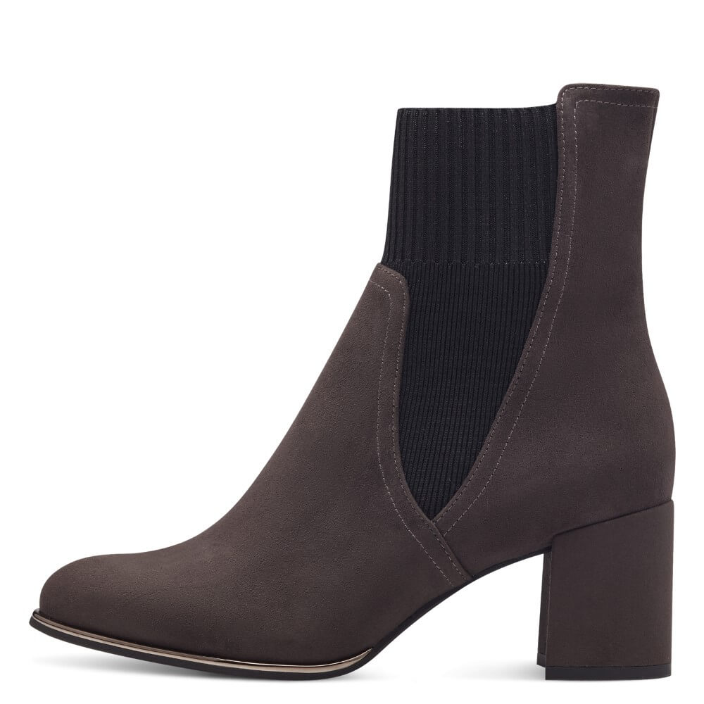 MARCO TOZZI sock boots in anthracite colour with a label indicating '100% Vegan' Marco Tozzi 2-25392 Vegan Sock Boot