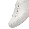Video of cream leather sneaker on a white background