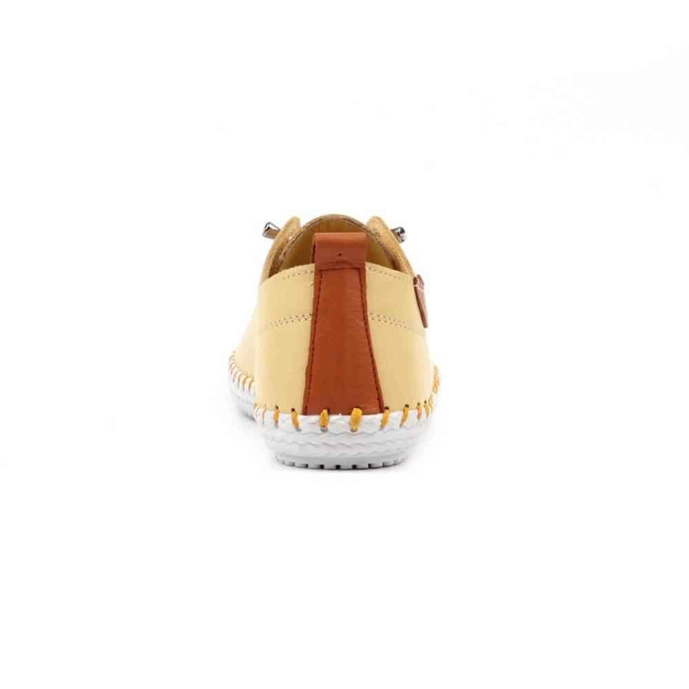 Lunar St. Ives Leather Plimsole Lemon