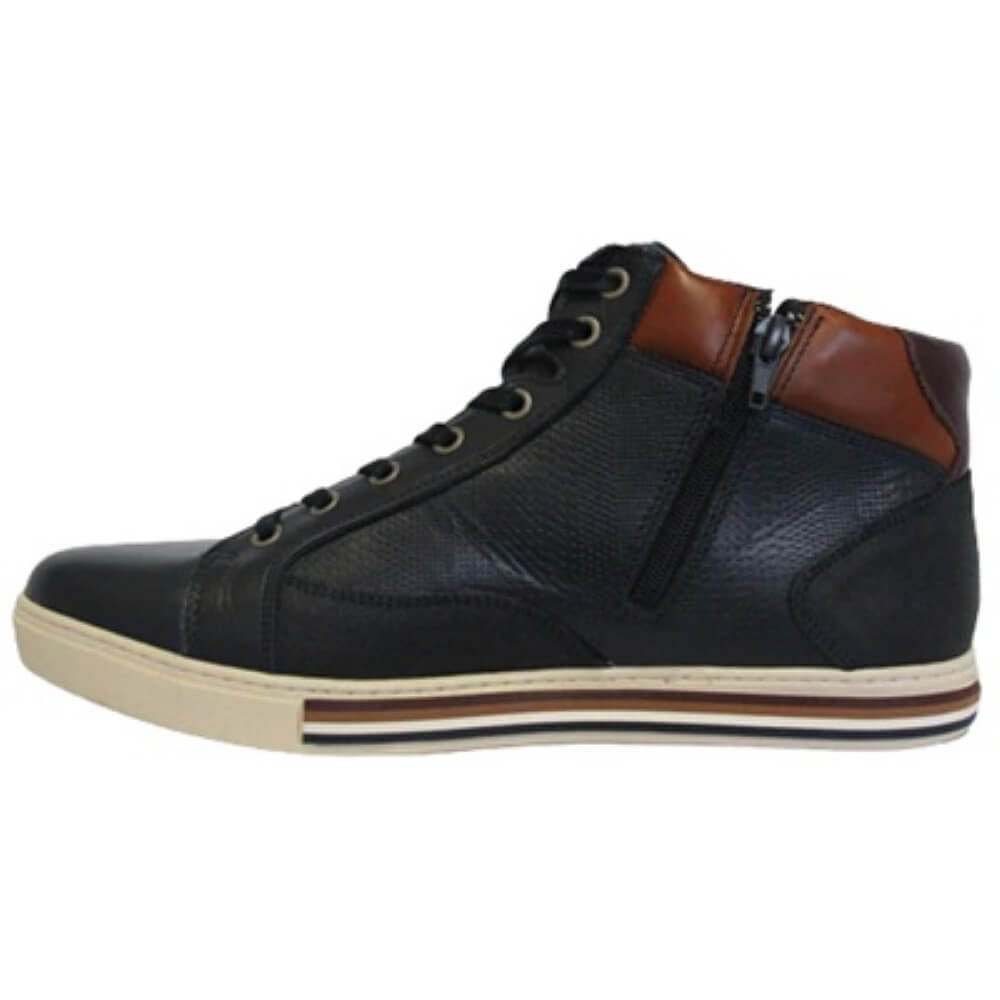 Tommy Bowe Cobner laced Leather Hi-top Trainers in navy