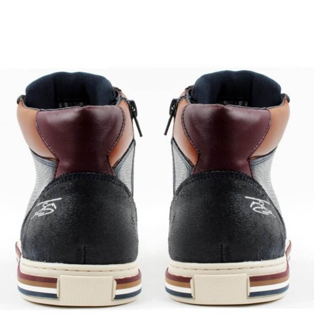 Tommy Bowe Cobner laced Leather Hi-top Trainers in navy