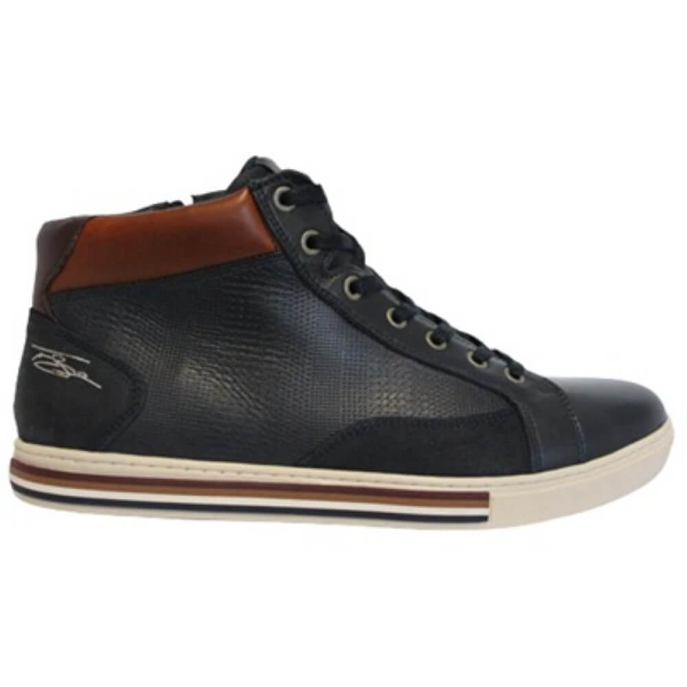 Tommy Bowe Cobner laced Leather Hi-top Trainers in navy