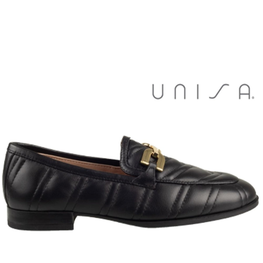 Unisa Dexter Quilted Leather Loafer-BLACK
