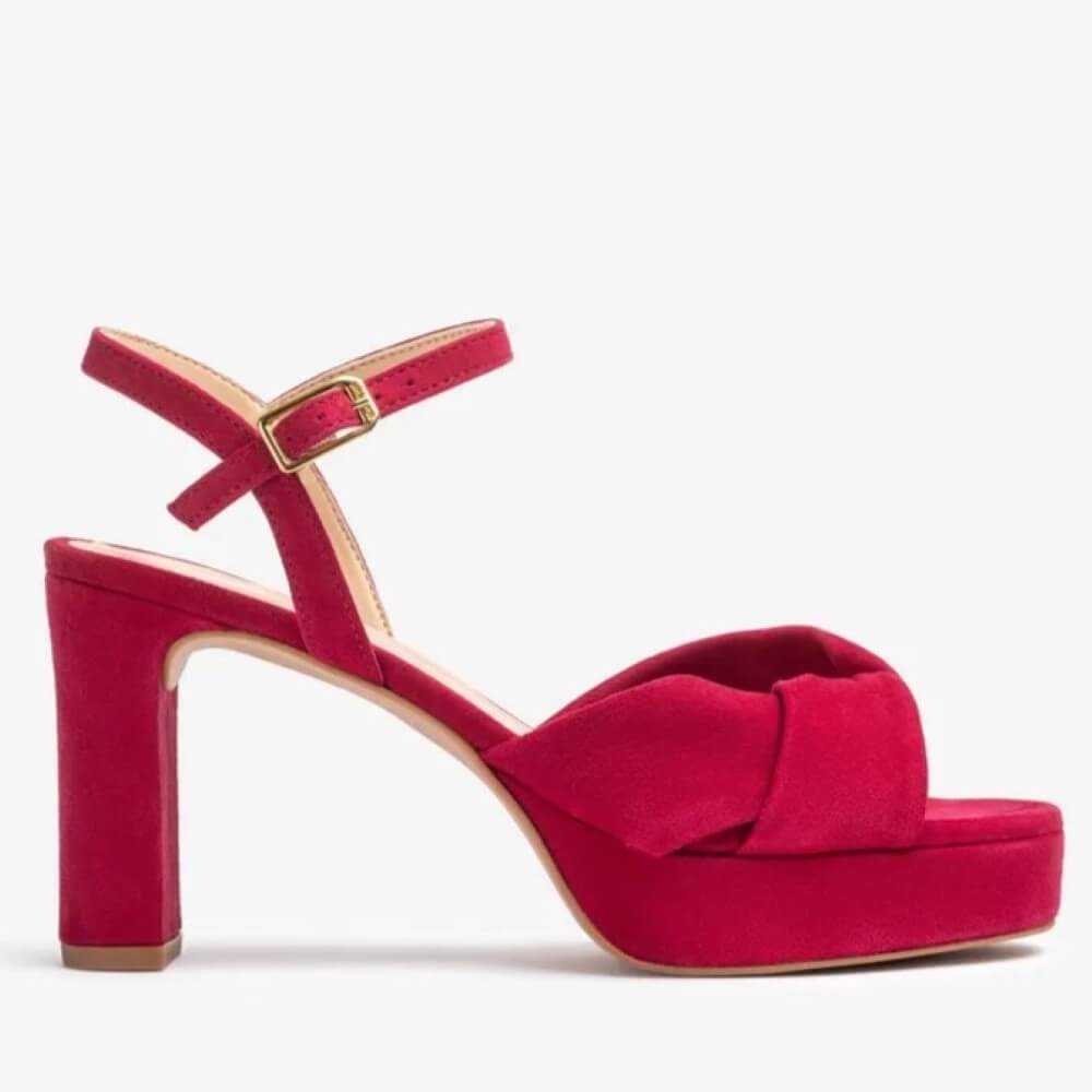 Unisa ONOA Platform Suede Sandal-RED