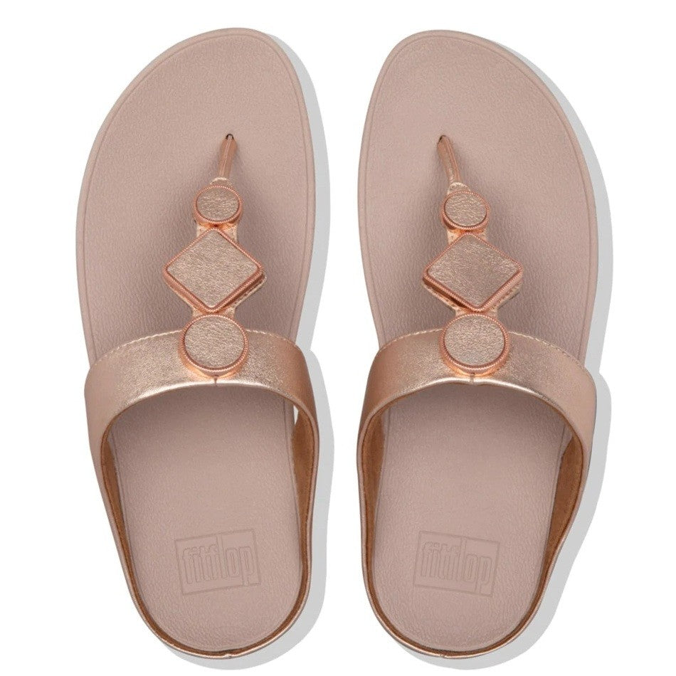 Fitflop LEIA Toe-Post Sandals-ROSE GOLD