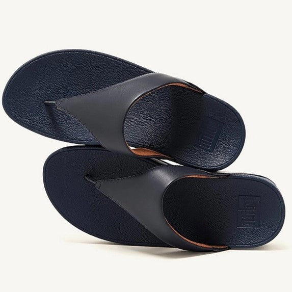 FitFlop Lulu Leather Toe-Post Deepest Blue