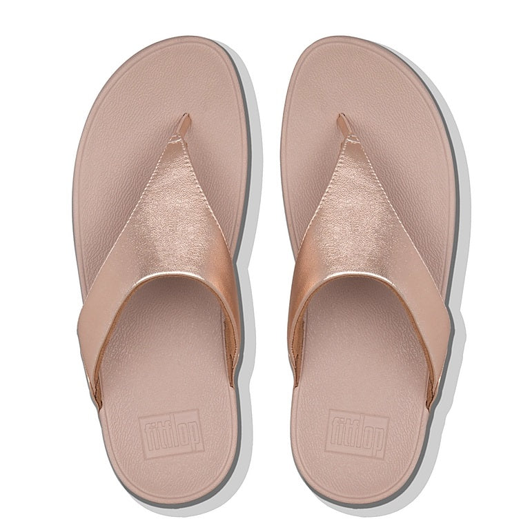 FitFlop Lulu Leather Toe-Post-ROSE