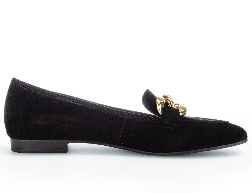 Gabor Suede Loafer 21.301-BLACK