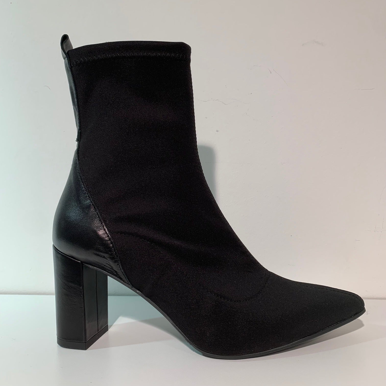 Marian Block Heel Sock Boot 13602-BLACK