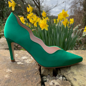 Marian Satin Court Shoe 3716-GREEN