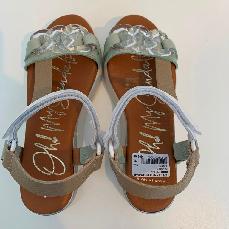 Oh! My Sandals 5009-Mint Green & TAUPE