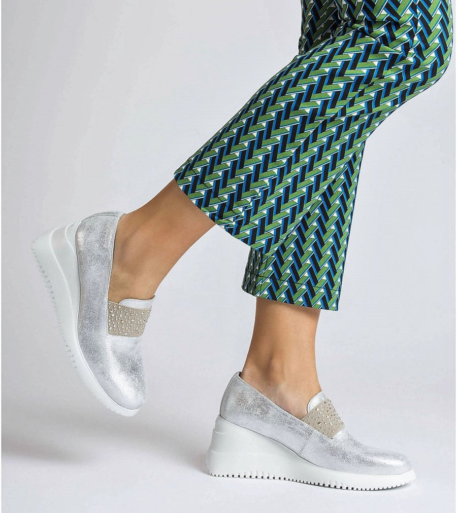 Wonders Slip on Wedge G-6605-SILVER