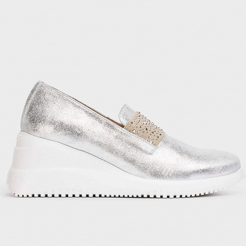 Wonders Slip on Wedge G-6605-SILVER